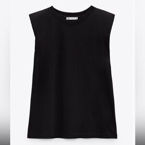 Zara Black Shoulder Pad Top